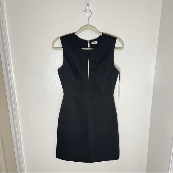 NWT L'AGENCE Trapeze Keyhole Mini Dress in Black - Picture 3 of 7